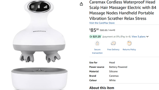 Premium Head Scalp Massager - Waterproof Electric with 84 Nodes